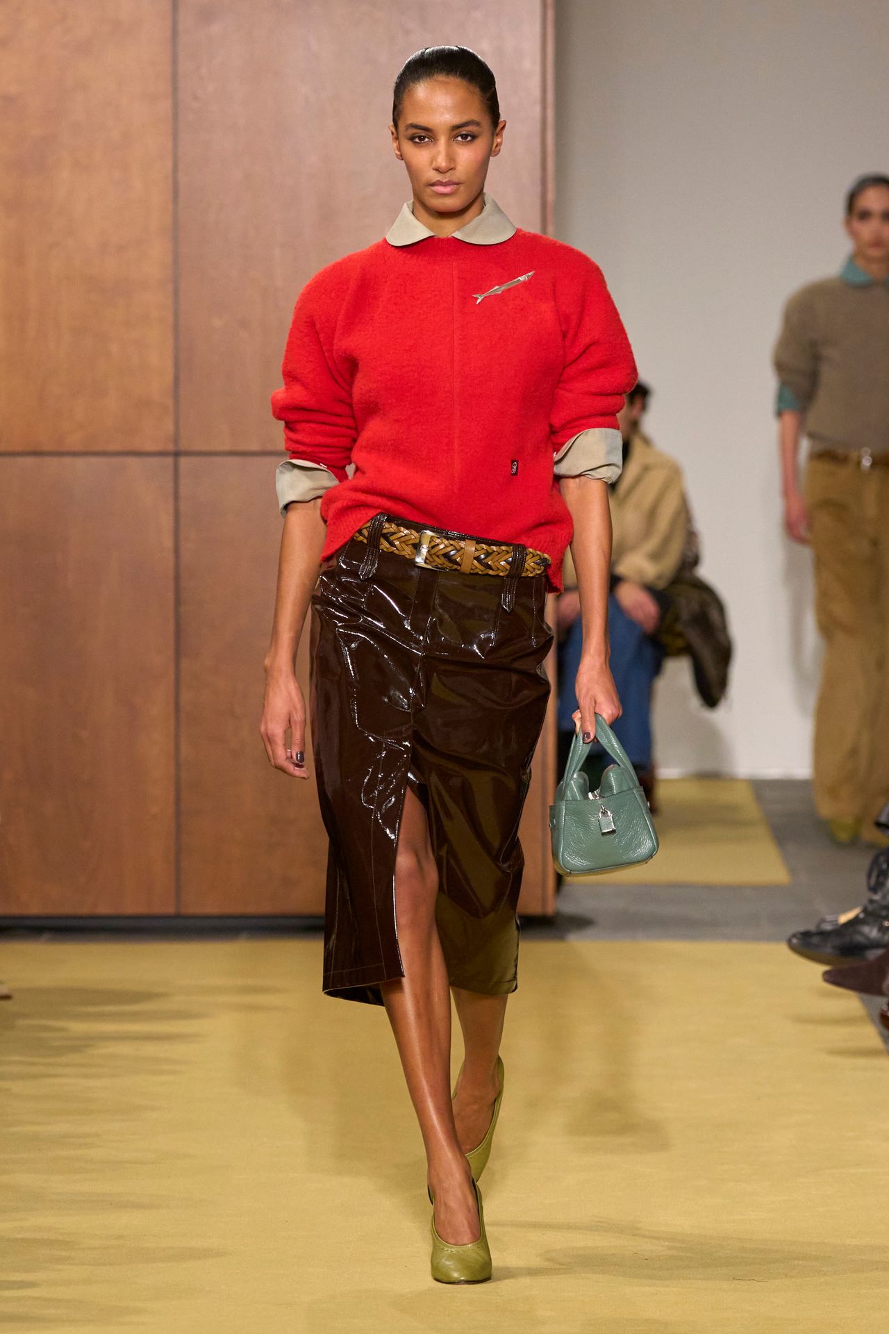 Image may contain Nanna Blondell Liraz Charhi Clothing Shorts Adult Person Fashion Accessories Bag and Handbag