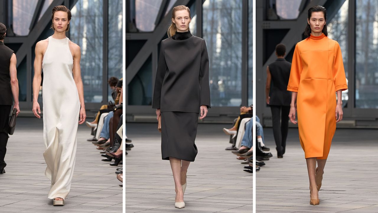 Image may contain: Genevieve O'Reilly, Clothing, Long Sleeve, Sleeve, Footwear, Shoe, Adult, Person, Formal Wear, and Suit